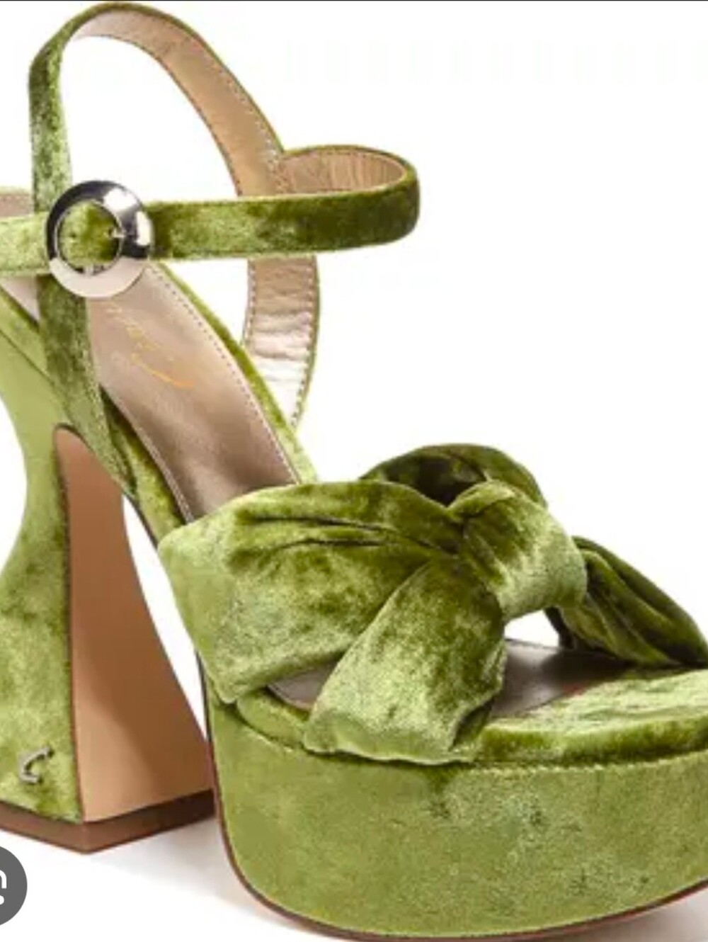 Circus by Sam Edelman Olive Green Velvet Platform Sandals - Picture 2 of 7